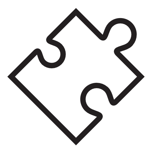Plugin, puzzle piece shape, IOS 7 interface symbol