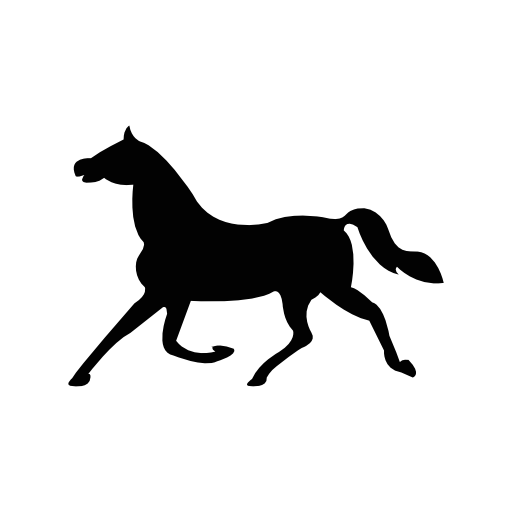 Horse trot black side silhouette