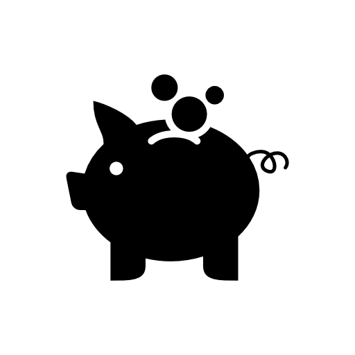 Piggy bank interface symbol for economy