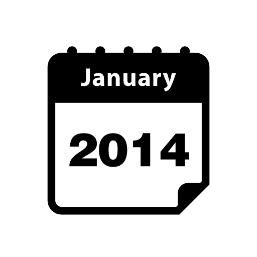 January 2014 calendar symbol for interface