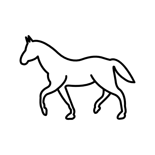 White walking horse outline