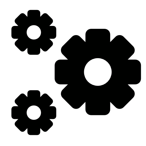 Three gears interface symbol for settings