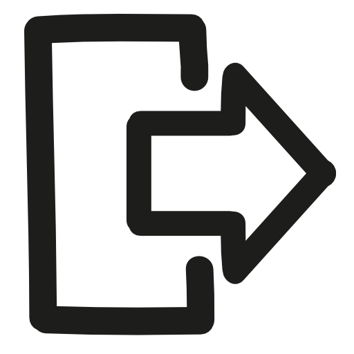 Exit hand drawn interface symbol