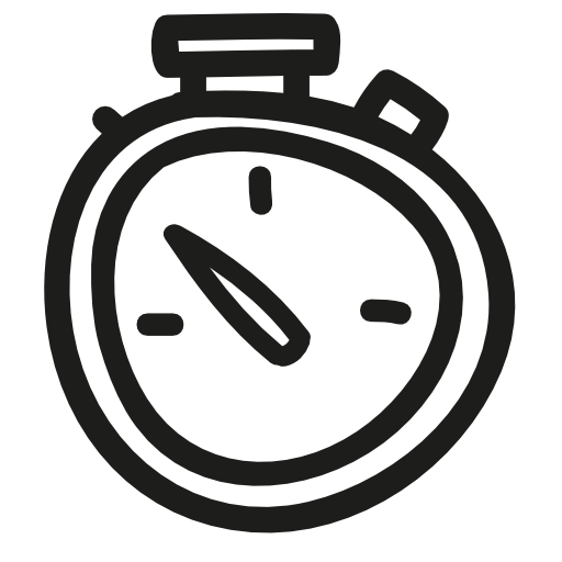 Clock of irregular shape hand drawn tool symbol