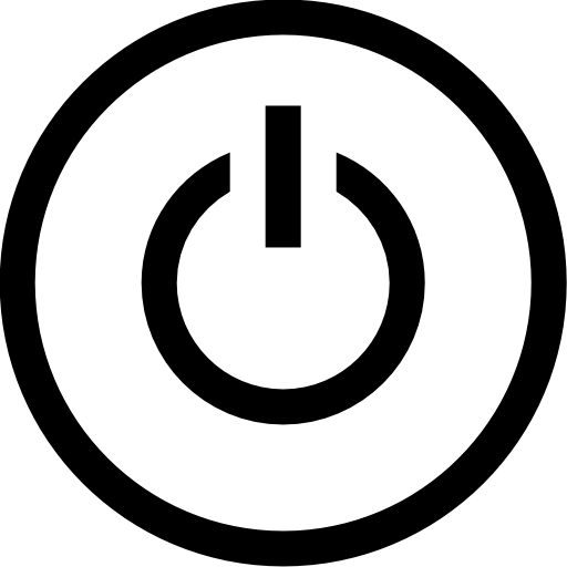 Power symbol inside a circle