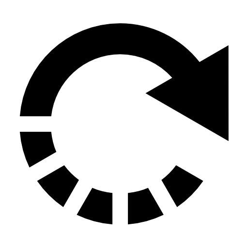 Redo arrow of circular shape with half line broken