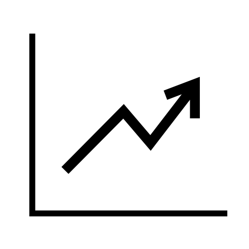 Data analytics ascending line chart