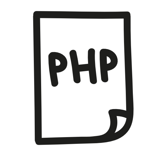 Php file hand drawn interface symbol