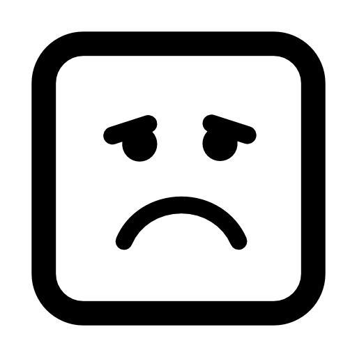 Sad emoticon square face