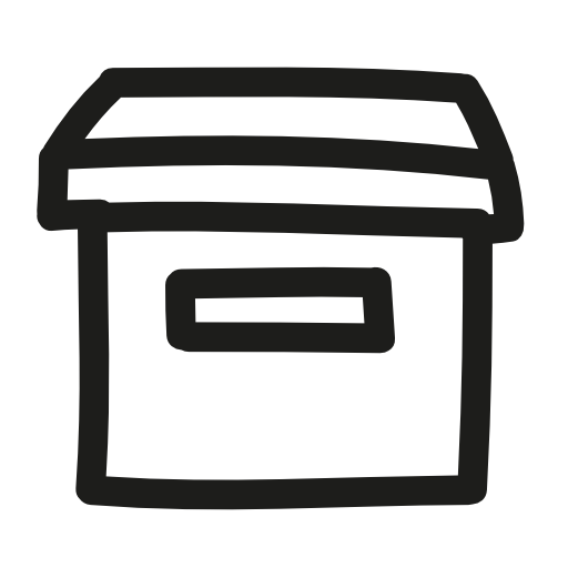 Archive hand drawn box symbol