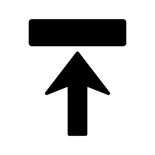 Arrow upward to rectangle shape