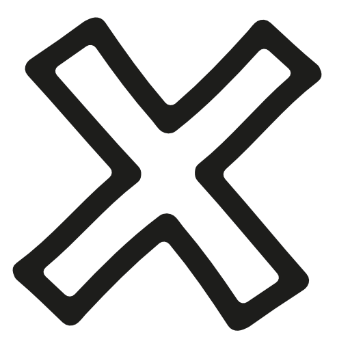 Delete hand drawn cross symbol outline