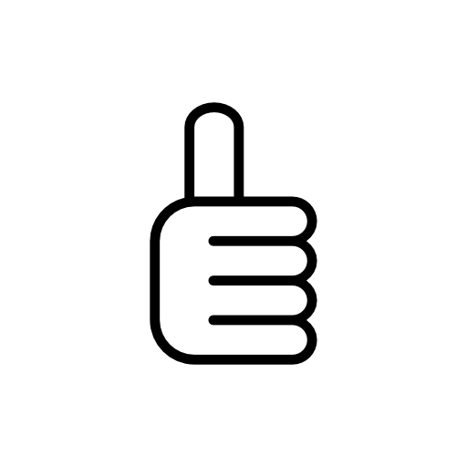 Thumb up hand outline interface symbol