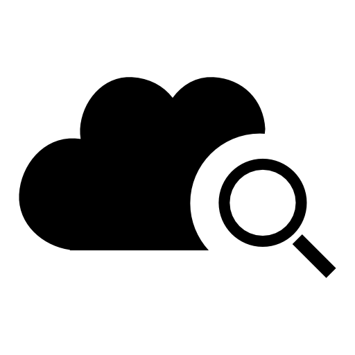 Cloud search interface symbol with a magnifier