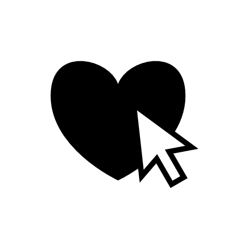 Heart click with mouse arrow pointer