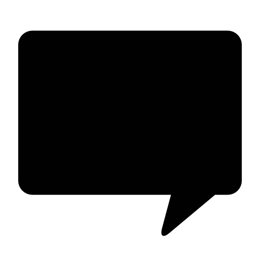 Message black speech bubble of rectangular shape