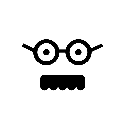 Male square face with glasses and mustache