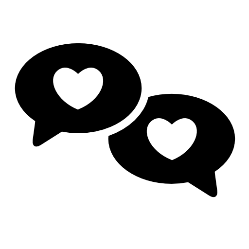 Love chat speech bubles with hearts