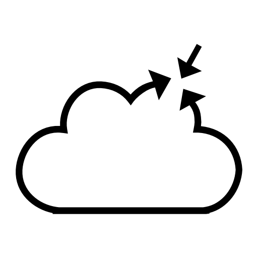 Cloud with an arrow pointing in