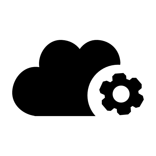 Cloud settings symbol with a gear