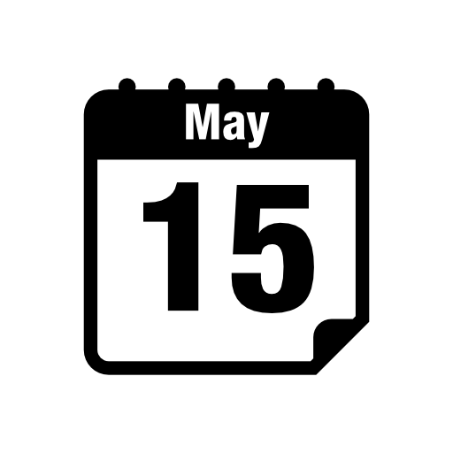 May 15 calendar page interface symbol