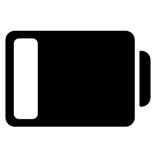 Low battery status interface symbol