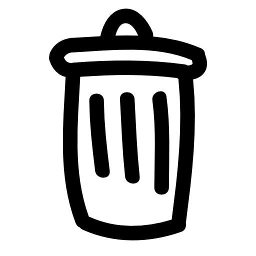 Trash can hand drawn symbol