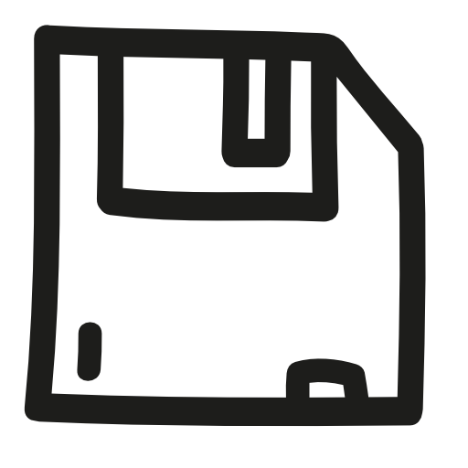 Save hand drawn interface floppy disc symbol