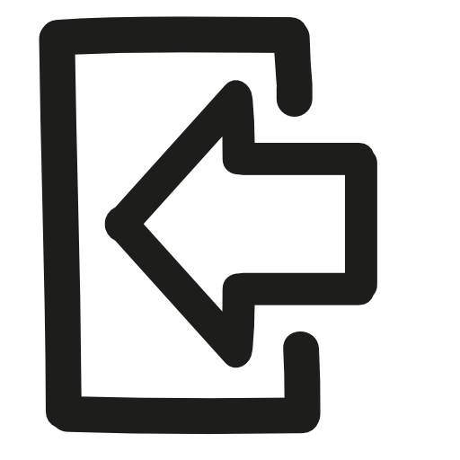 Exit hand drawn interface symbol variant