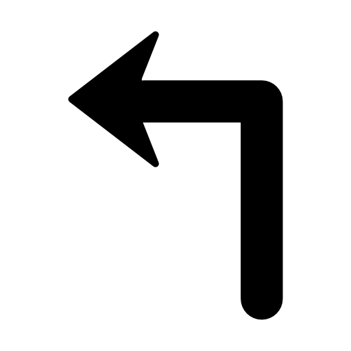 Arrow of large size turning to the left