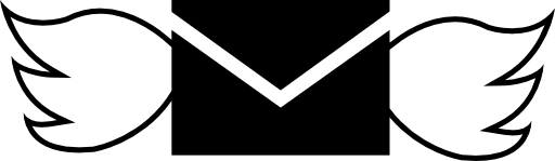 E-mail envelope with wings
