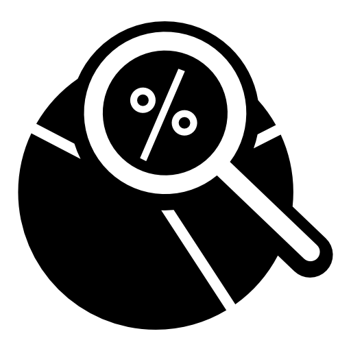 Pie chart analysis interface symbol