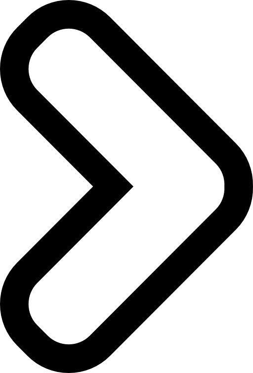 Arrow of rounded outlined chevron shape pointing right
