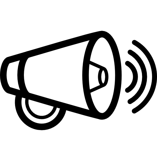 Increase volume interface symbol of a speaker outline