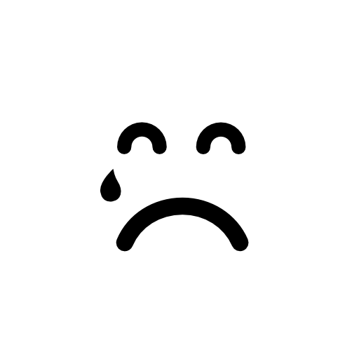Teardrop falling on sad emoticon face
