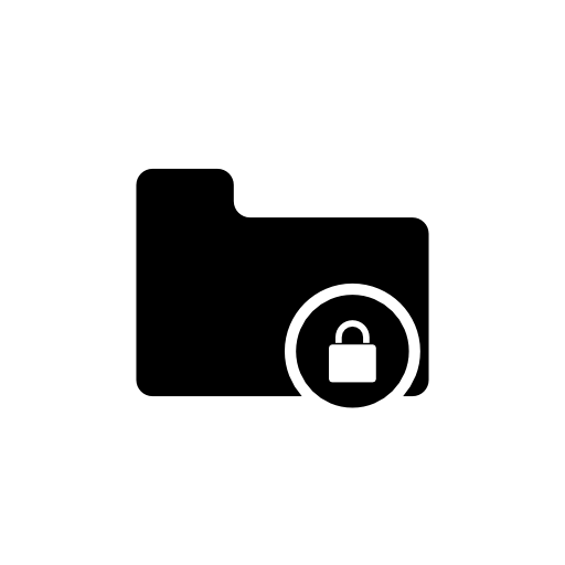 Folder silhouette with lock symbol