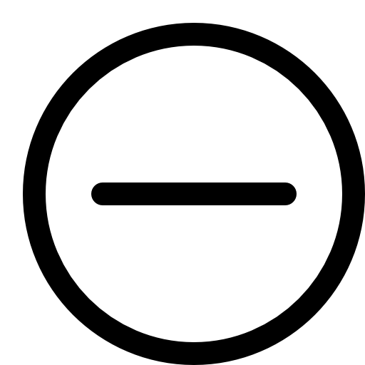 Circular button with minus sign