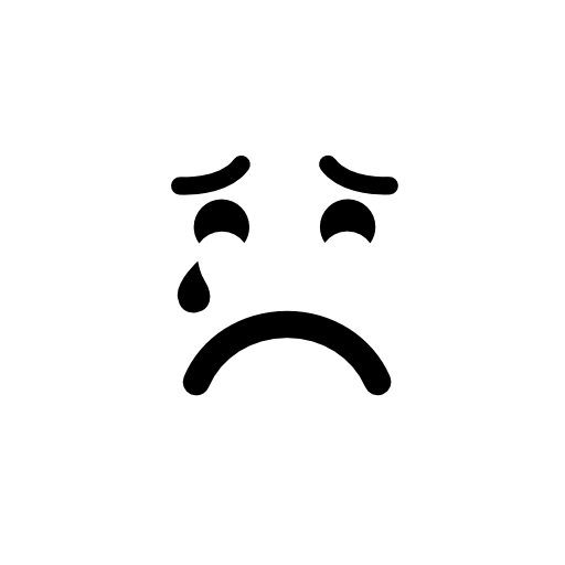 Sad suffering crying emoticon face