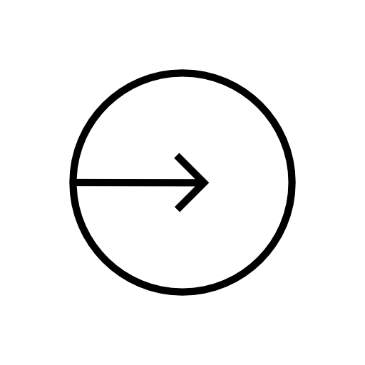 Arrow pointing the center of a circle, login, IOS 7 interface symbol