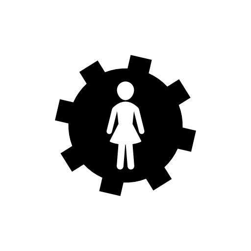 Woman shape in a cogwheel