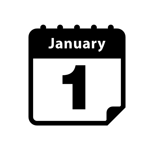 First annual day calendar page interface symbol