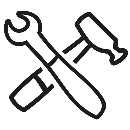 Tools hand drawn outlines of configuration interface symbol