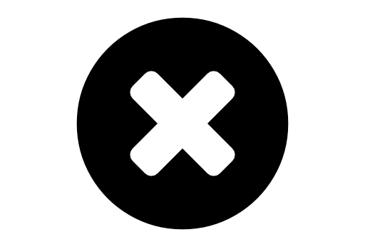 Cross mark on a black circle background