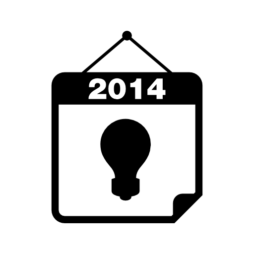 2014 calendar symbol with a lightbulb