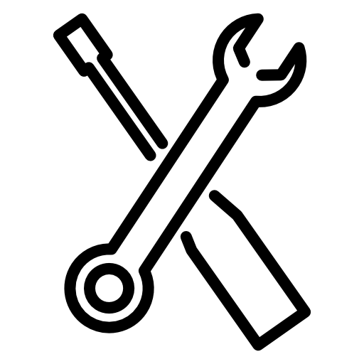 Settings, screwdriver and wrench