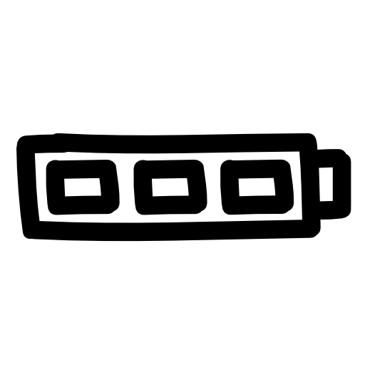 Full battery symbol hand drawn outline