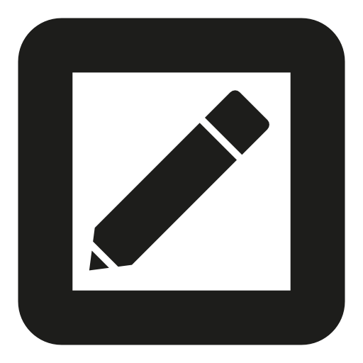 Pencil in a square interface symbol of gross outline
