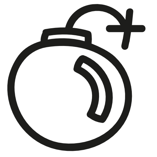 Bomb hand drawn interface symbol outline
