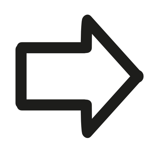 Arrow pointing to right hand drawn symbol