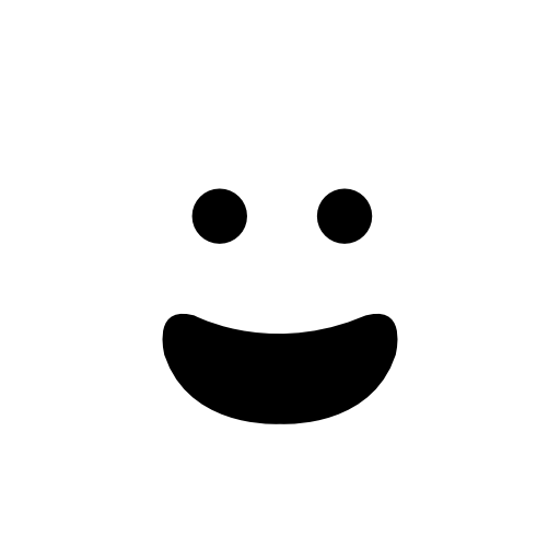 Happy smiling emoticon face with open mouth